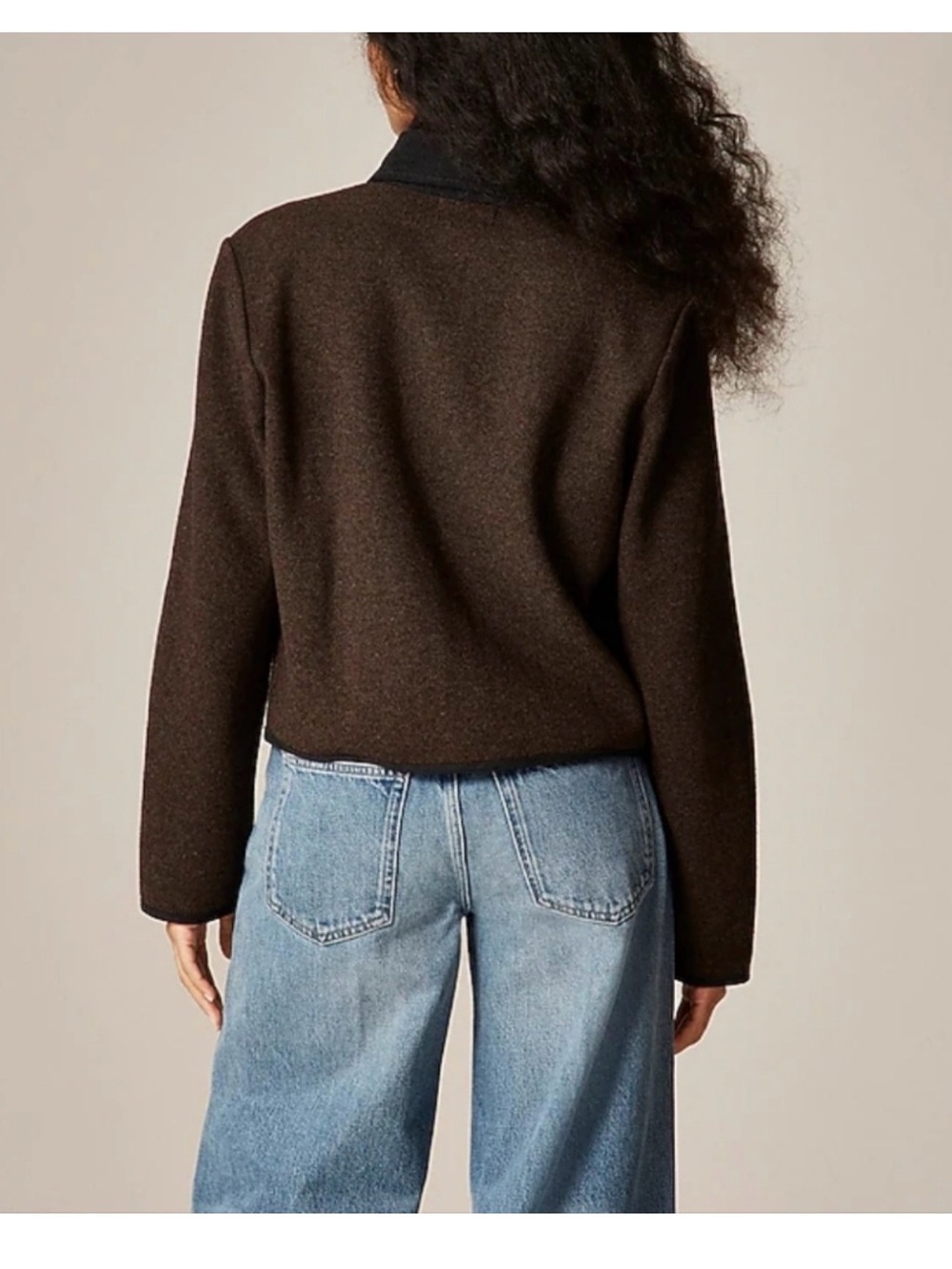 J. Crew Brown Wool-Blend Button Jacket with Brown corduroy trim. Fall,winter - Picture 3 of 12